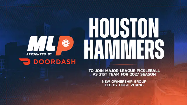 Houston Hammers competing in Major League Pickleball branding image.